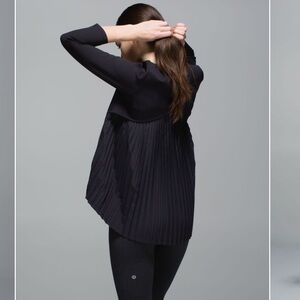 lululemon athletica Black Pleated Long Sleeve Top